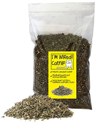 Catnip Dried Leaves Buds Mix I'M WIRED Strong Canadian Resealable Treats Cat Nip (112g)