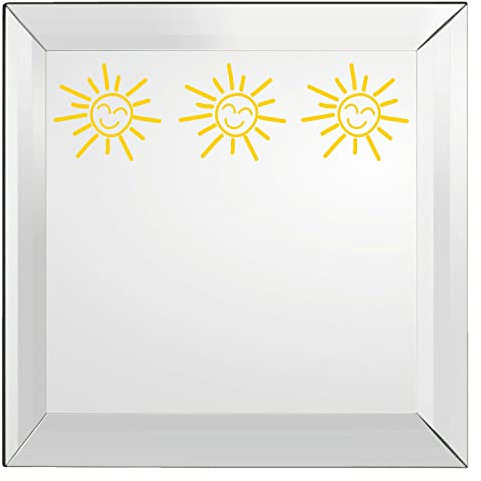 20 x Vinyl Sunshine Shaped Stickers Decal Mural. Crafting, Wall, Window, Mirror, Furniture, Car Decor (Small - 4cm Wide Each Sticker, Rose Pink)