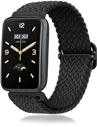 SABSEN Nylon Armband für Xiaomi Mi Band 7 Pro Armband, Nylon Geflochten Einstellbar Elastisch Dehnbarer Ersatz Sport Armband Kompatibel mit Armband Xiaomi Mi Band 7 Pro (K)