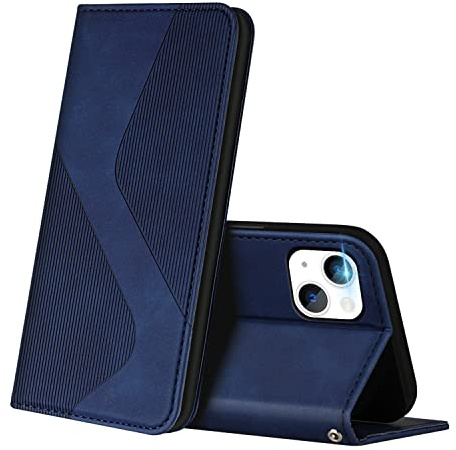 ZONNAVI Funda para iPhone 14 / iPhone 13, Funda Libro de Cuero con Ranura para Tarjeta y Magnético, Wallet Flip Caso Cubierta Case Carcasa para iPhone 14 / iPhone 13 (Azul)
