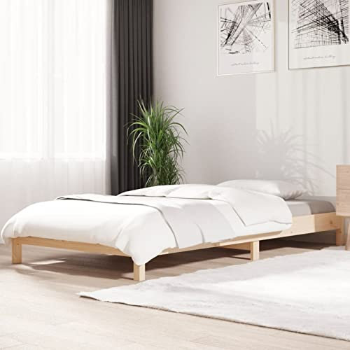 ZEYUAN Stapelbett, Bett, Familienbett, Bettgestell, Bettrahmen, Bed Frame, 90x190 cm Massivholz Kiefer