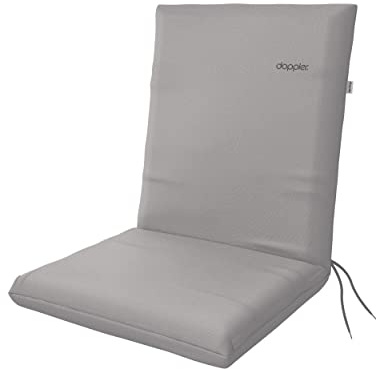 Doppler Auflage Niederlehner Nature Hellgrau I Gartenstuhl-Polster 100x48x6cm aus 100% Polyester I Sitzauflage weich & bequem I Sitzkissen zum Festbinden an Gartenstuhl
