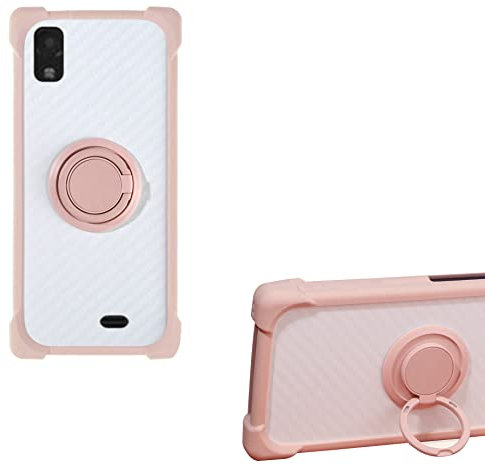 Coque pour QILIVE Smartphone Q10 5 Pouces Coque Compatible avec QILIVE Smartphone Q10 5 Pouces Coque Étui Support de Bague métallique 360° en PC + Silicone CSKB-Fen