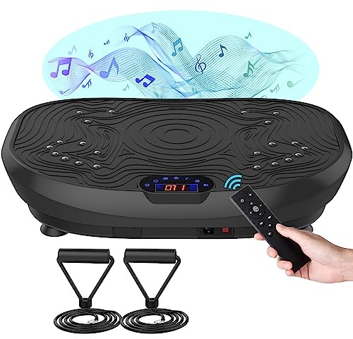 AXV Vibration Plate Exercise Machine Whole Body Workout Music Vibrate Fitness Platform Lymphatic Drainage Machine for Weight Loss Shaping Toning Wellness Home Gyms Workout