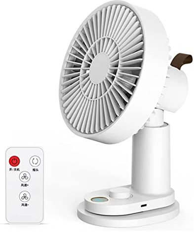 Clip on Fan with Remote,4000mAh Portable USB Personal Fan,Quieter Strong Wind Cooling Fan,stepless speeds Desk Fan with Leather Handle,Mini Fan with LED Display,120° Swing