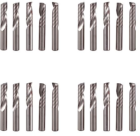 20pcs 6mm 1/4 pulgadas Carburo CNC Router Bits Un Simple Flauta Herramientas de Fresa Punta 22 mm