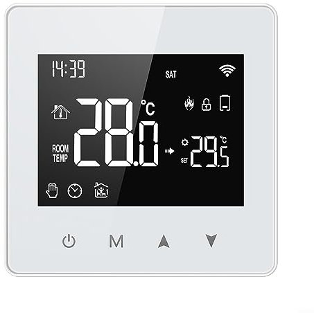 Termostato inteligente Tuya, termostato Tuya Zigbee alimentado por control remoto de batería Programabilidad de control de voz