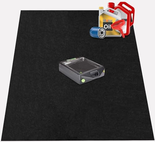 AiBOB Tapis de sol de garage 91,4 x 152,4 cm, tapis de déversement d'huile sous voiture, dos imperméable, tapis absorbant pour protéger le sol, durable, réutilisable, noir