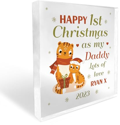 Red Ocean 1st Christmas As My Daddy Gift Personalised Plaque Gift For Daddy Christmas New Daddy Gift Keepsake