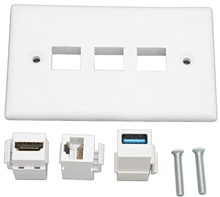 Cyrank 3-Port-HDMI-Koax-Ethernet-USB3.0-Wandplatte, HD-Multimedia-Schnittstelle, 3-Port-Wandplattensteckdose