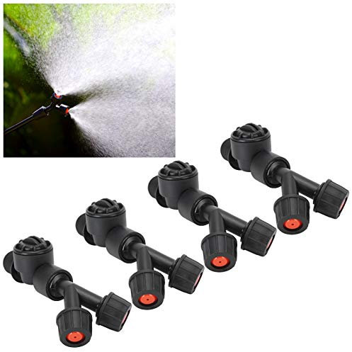 Garden Sprayer Nozzle, 4Pcs Knapsack Sprayer Nozzles, G3/8 Dual Nozzle Drip‑Proof Accessory, Pressure Sprayer Parts for Replacing Backpack Sprayer Nozzle
