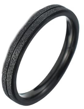 ANAZOZ Ringe Aus Edelstahl für Damen, Damenring Personalisiert Eheringe Größe 52 (16.6) Modeschmuck Mattierter Ring Breit 3 mm mit Nut