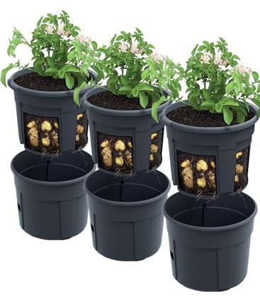 Tymar Kartoffelpflanztopf, Kartoffelturm, Kartoffel Pflanztopf Pflanzkübel Balkon (3 Stück, ø 40 cm)