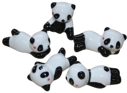 CIYODO 5 Piezas Adorno Panda Decoración Panda Accesorios Decorativos Panda Resto Palillos Puesto Palillos Chinos decoración estatuilla Panda Estante para Palillos