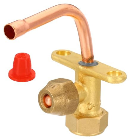 PATIKIL Klimaanlage Absperr Ventil Passend für 1/4 Außendurchmesser Kupfer Rohr Größe Kniestück 90 Grad 3 Wege Winkel Absperr Service Ventil Fitting für Mini Split Klimaanlage Kühlung