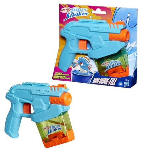 Nerf Super Soaker Mini Dunk-Fill Water Blaster, Easy Instant Fill Tank, Just Dunk & Go, 3.4 Fluid Ounce Tank, Water Toys, Ages 6+