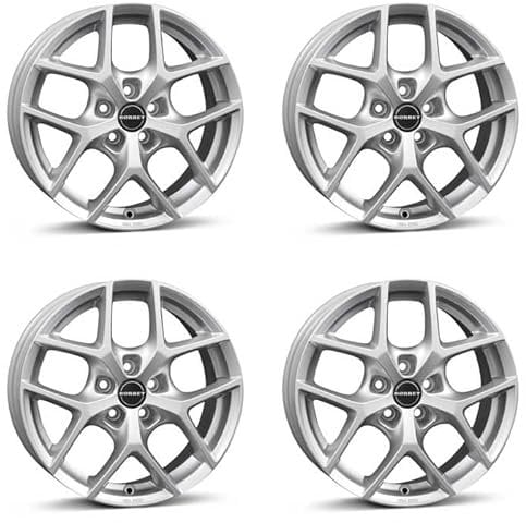 4x Borbet Felgen Y 7x17 ET44 5x114,3 crystal silver kompatibel mit Hyundai Coupé i30 i40 Ioniq iX20 iX35 Kona Nexo Santa Fe Sonata T