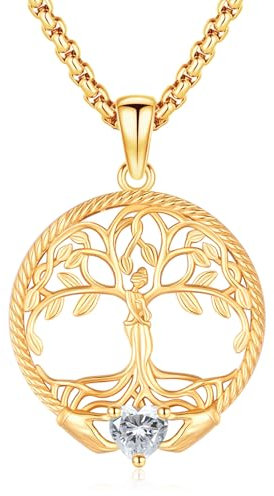 Eusense Tree of Life Pendant 925 Sterling Silver with Birthstone Tree of Life Necklace Jewellery Gift for Women Girls