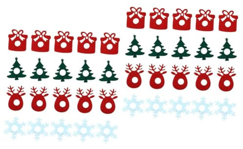 TOPBATHY 80 Pz Decorazione natalizia per bicchiere di vino etichette delle bevande anello di vino di natale segna bicchieri natale segna bicchieri natalizi arredamento etichette natalizie