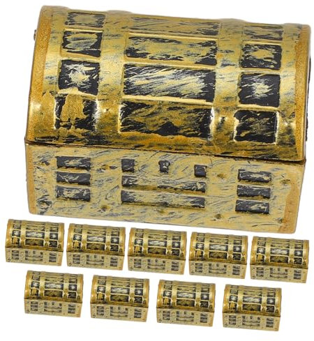 WHAMVOX 10stücke Schatzkiste Mini Kunststoff Schatzkiste Schatzkistenmodell Dekorative Mini Ornament Schreibtischdekor Party Mittelstück