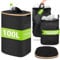 SelfTek Récipient de collecte de bouteilles de consigne de 100 l avec couvercle, grand récipient de rangement pour aliments vides et verre usagé, avec trou, poubelle de cuisine, noir