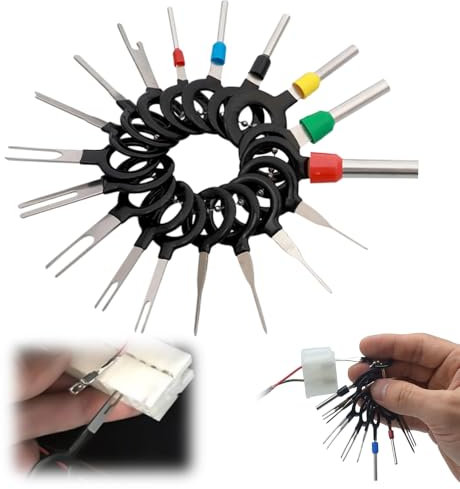 FUXNGZI Terminal Ejector Kit,2025 Auto Terminals Enlèvement Outil Set,Retrait de Connecteur de Câble de Voiture,Voiture Électrique Câblage a Sertir Connecteur Pin Extracteur (26pcs)