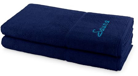 Frottana Sauna Set Pearl 2-TLG Handtücher - 2X 80x200 cm, 100% Baumwolle, deep sea