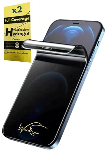 WardSan [2 Pièce Pour iPhone 16 (6.27) - Films de Protection d’écran Hydrogel Anti-Espion| Protecteur Souple TPU inCassable Flexible Private [Compatible avec Coques] Privacy (pas verre trempé)