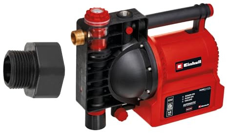 Einhell Hauswasserautomat GE-AW 1142 FS (1100 Watt, 4200 L/h Fördermenge, Automatikfunktion, max. 4,8 bar Druck, max. 48 m Förderhöhe, 8 m Ansaughöhe, Flow-Sensor, LED-Anzeige)