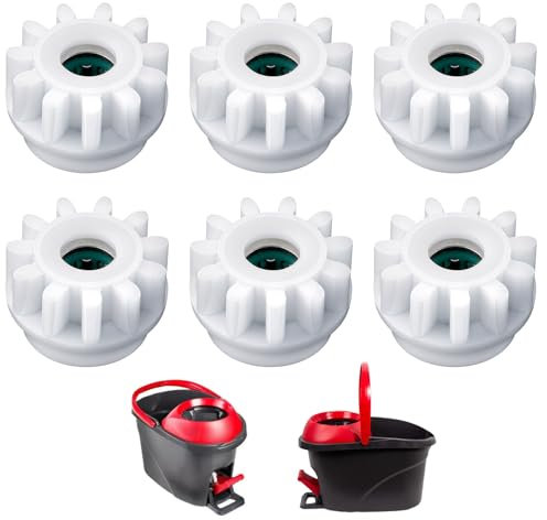 6Pcs Spin Mop Replacement Parts, Spin Mop Bucket Clutch Bearing Gear Replacement Compatible with Ocedar, One Way Bearing Bucket Gears Pedal Repair Part for Vileda Mops and Buckets