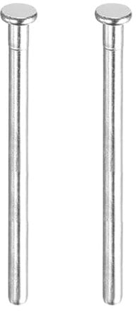 sourcing map 2pcs 4 Inch Door Hinge Pins, Removable Brushed Door Hinge Interior Hinge Security Pins for Wood Residential Door Replacement, Silver