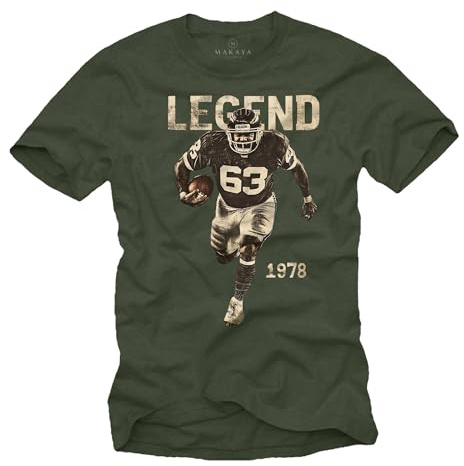 MAKAYA Mücke 63 T-Shirt Herren American Football Trikot Vintage Retro Motiv