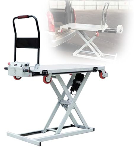 Carrello Elevatore Elettrico Portatile, Carrello Elevatore Idraulico Di Larghezza 70 Cm Con 4 Ruote, Capacità Di Carico 300 Kg, Funzione Di Visualizzazione Della Potenza, Altezza Di Sollevamento 98 Cm