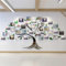 Pkkiimor Wandtattoo 3D Stereo,Aesthetic Room Decor Abnehmbar Bilderrahmen Collage Für Verschiedene Szenarien,Fotowand Baum Wandsticker Mit 35 Pcs Bilderrahmen