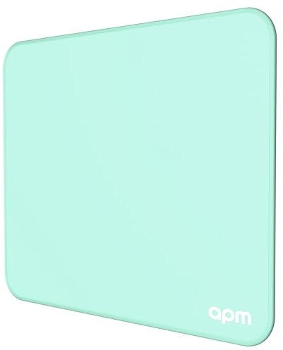 apm Tapis de Souris, Mousepad pour Bureau, Dimensions 25 x 21 x 0.3 cm, Base en Caoutchouc Antidérapante, Lavable, Bords Tissés Durables pour Souris Optique, Laser, Gaming, Bureautique, Vert, 571275