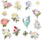 14 Stück Patches zum Aufbügeln Blumen Bestickte Aufnäher Bügelflicken Embroidered Iron on Patches Aufbügelflicken Bügelbilder für DIY Jacken Jeans Hemden Kleidung und Handarbeiten