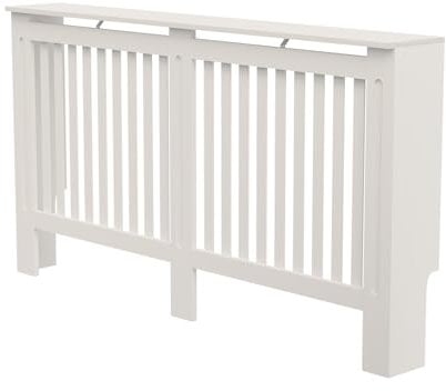 BELOFAY Radiator Cover White | Stylish & Compact Radiator Shelf with Top Surface | Durable, Space-Saving & Heat-Efficient | Ideal for Modern Homes | Easy Assembly (Large, Classic)