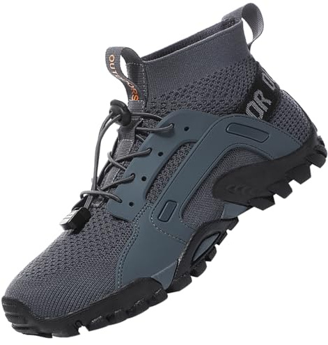 VTASQ Hiking Boots Mens Outdoor Non-Slip Trekking Mountaineering Shoes Trainers Lightweight Camping Climbing Shoes Sneaker Grey 9 UK