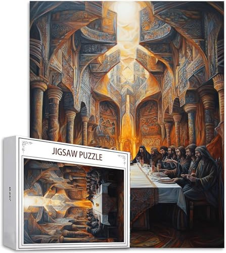 Puzzle Das letzte Abendmahl Puzzle 5000 Teile, Holzpuzzle Erwachsene, Mehrfarbig Holzpuzzle, Klassische Puzzles Mann Wooden Jigsaw für Erwachsene Und Kinder 14 Jahren, Home Wand Dekor 156x105cm D-1000