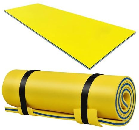 Colchoneta Flotante para Agua Flotante,Espuma De Flotación Antilágrimas Gigante para Piscina,Esterilla De Deporte, Cojín De Agua para Lagos, Océanos Y Piscinas,Amarillo,1.8mX0.55mX3.3cm
