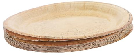 WOFASHPURET 16pièces Assiettes Jetables Carton Motif Bois Vintage Plates Rustiques Petites Pour Fêtes à Thème Mariages Champêtres Anniversaires Et Pique- Extérieurs