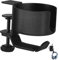Soporte para Auriculares de Escritorio 360° Ajustable con Portavasos Organizador de Clip para Auriculares Metal para Juegos y Color Negro