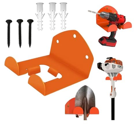 Soporte de pared para desbrozadora, organizador de garaje, soporte de pared para herramientas de jardín, gancho de metal para cortar, herramientas de jardín, soporte para herramientas de pared