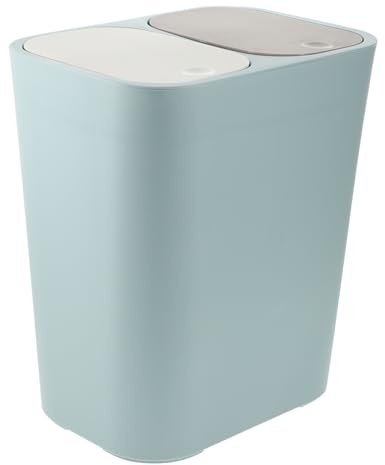 JOINPAYA Poubelle à Double Compartiment pour Déchets Poubelle Sèche et Humide Couvercle Conteneur en Plastique Cuisine Design Moderne et Élégant