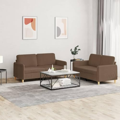 ZQQLVOO 3-Sitzer Sofa Garnitur mit Sessel, Moderne Stoff Couchgarnitur für Wohnzimmer, Langlebig und Bequem mit Robustem Holzgestell, Grau