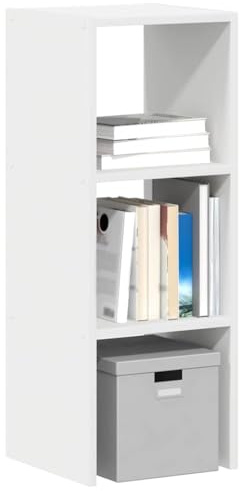 Yisssmeng Stackable White Storage Cabinet 30x30x80 cm Wood-Composite Bookcase Organizer 60 kg Load Modular Closet for Living Room Kitchen Garage
