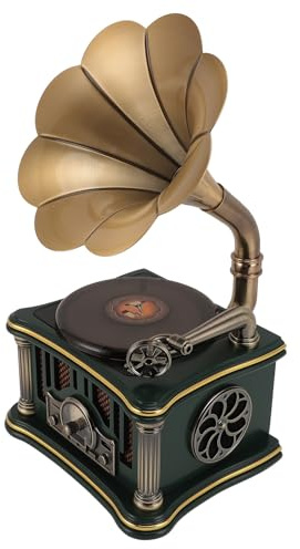 Sxhlseller Haut-Parleur Bluetooth Gramophone Vintage 2000 MAh, Lecteur CD Rétro, Radio avec Prise en Charge de Carte Mémoire USB, Télécommande Incluse, pour l'audio Domestique (Green)