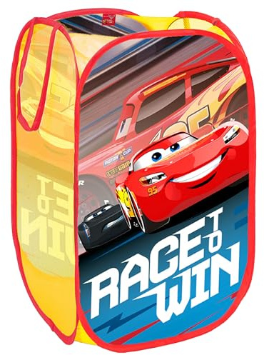 Foldable toy basket, storage, room organiser, spacious 70L (Disney Cars)