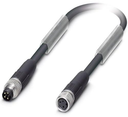 PHOENIX CONTACT SAC-4P-M 8MS/2.0-950/M 8FS Bussystem Kabel, Interbus, 4 Polig, PUR Halogenfrei, Geschirmt, Stecker Gerade M8, 2m Kabellänge, Schwarz