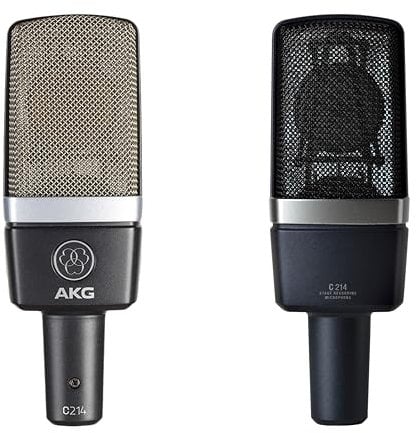 AKG Pro Audio C214 - Micrófono Condensador Profesional de diafragma Grande, par a Juego